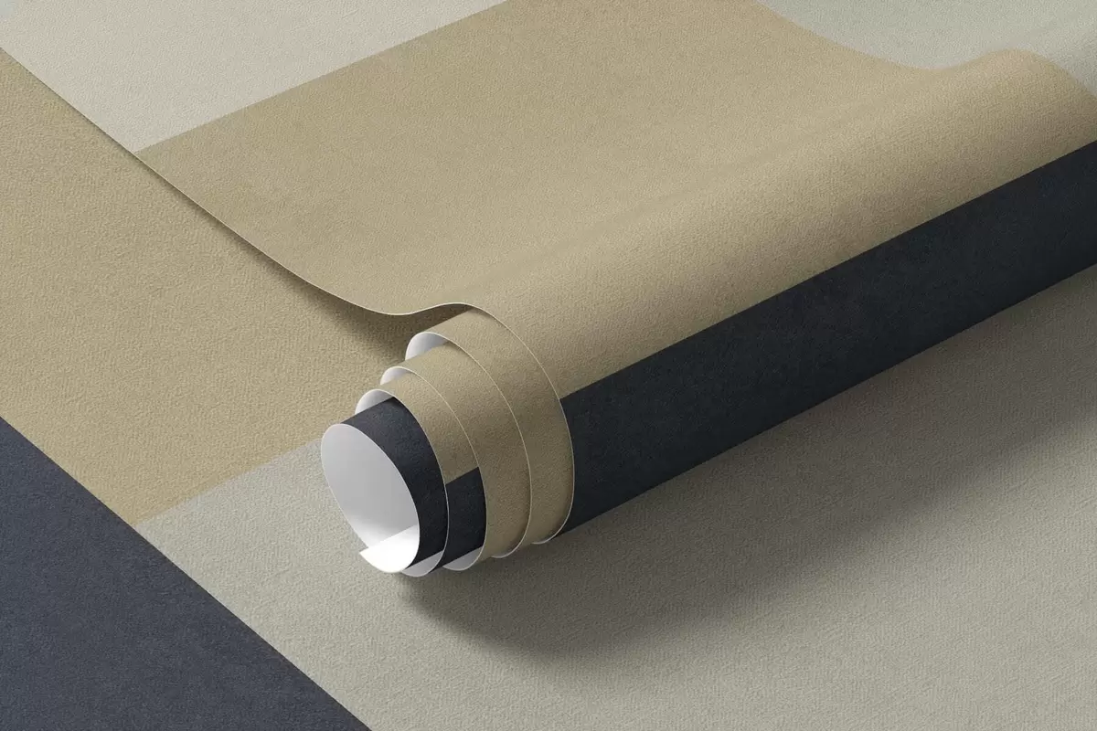 Fototapete Geometrische Blöcke in Beige- und Grautönen mit einem dunklen Streifen w05890v1