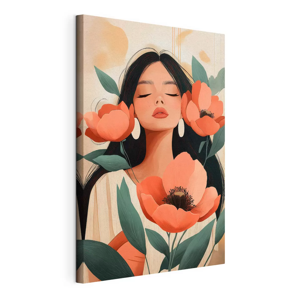 Wandbilder Ein Mädchen mit Mohnblumen s51050