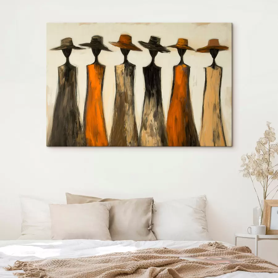 Wandbilder Silhouetten mit Hüten s51064
