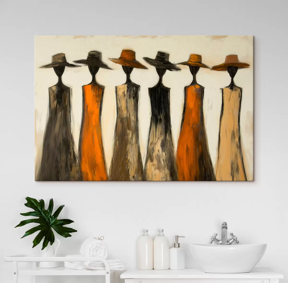 Wandbilder Silhouetten mit Hüten s51064