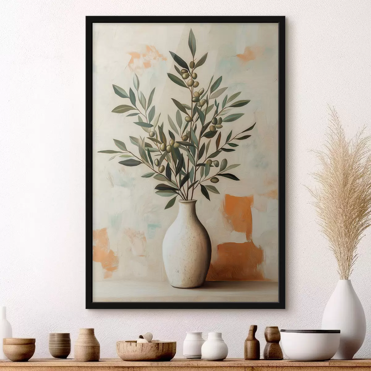 Poster Olivenzweige in einer Vase f51047