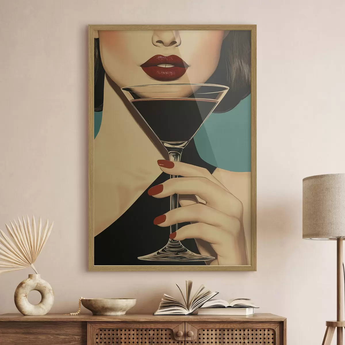 Poster Ein Mädchen mit einem Glas f51052
