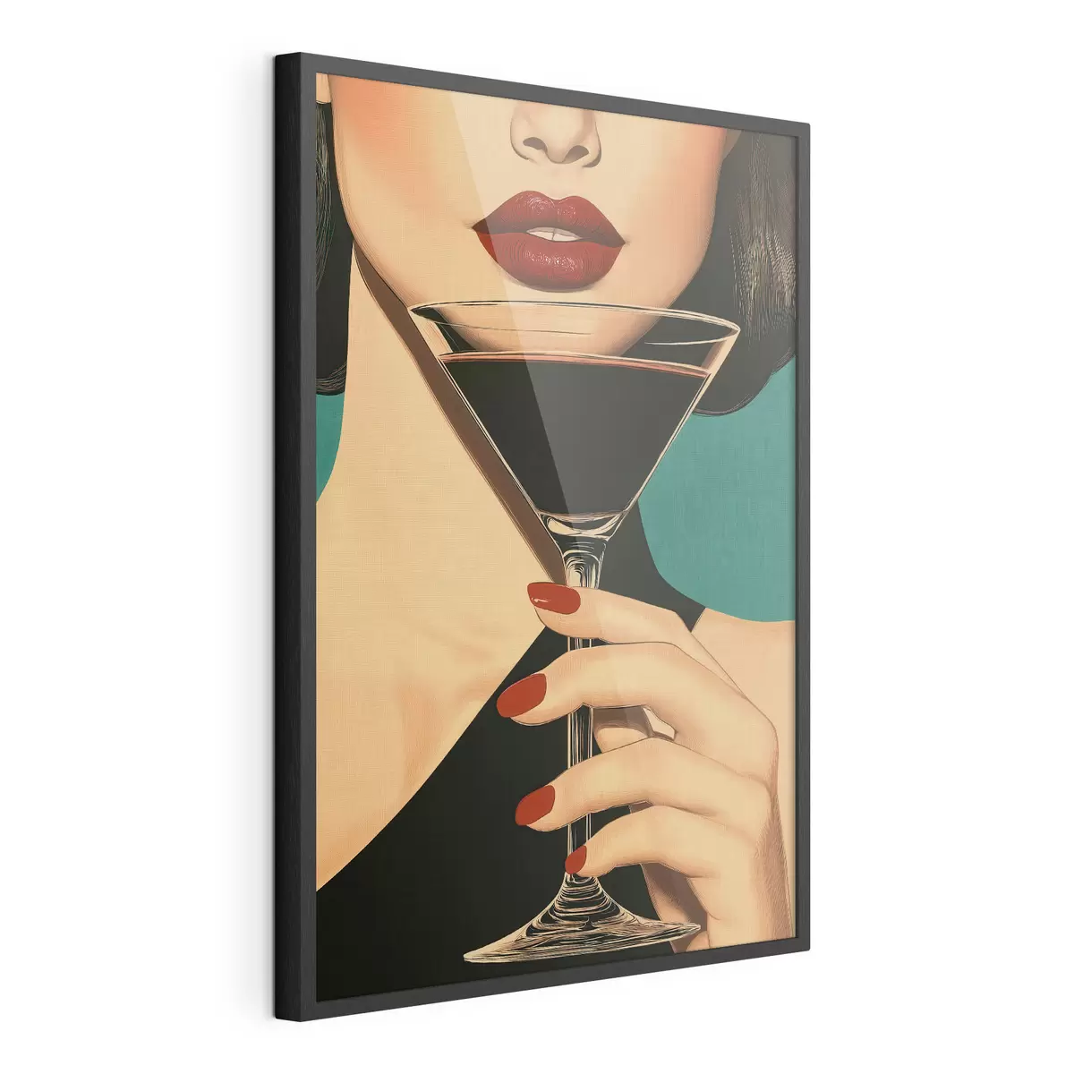 Poster Ein Mädchen mit einem Glas f51052