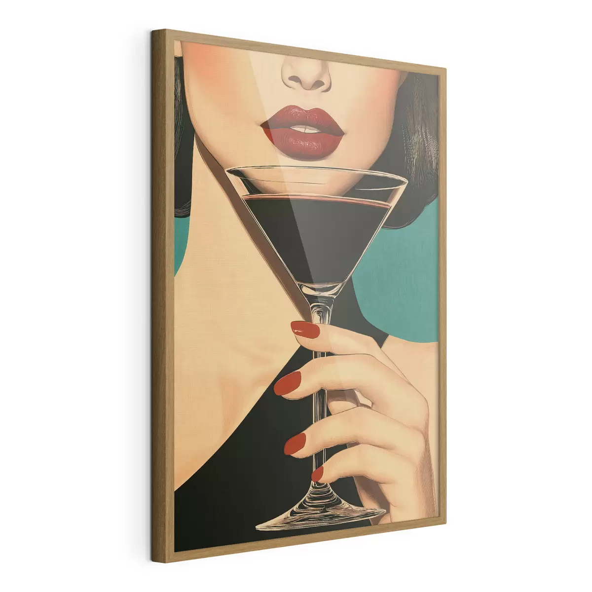 Poster Ein Mädchen mit einem Glas f51052