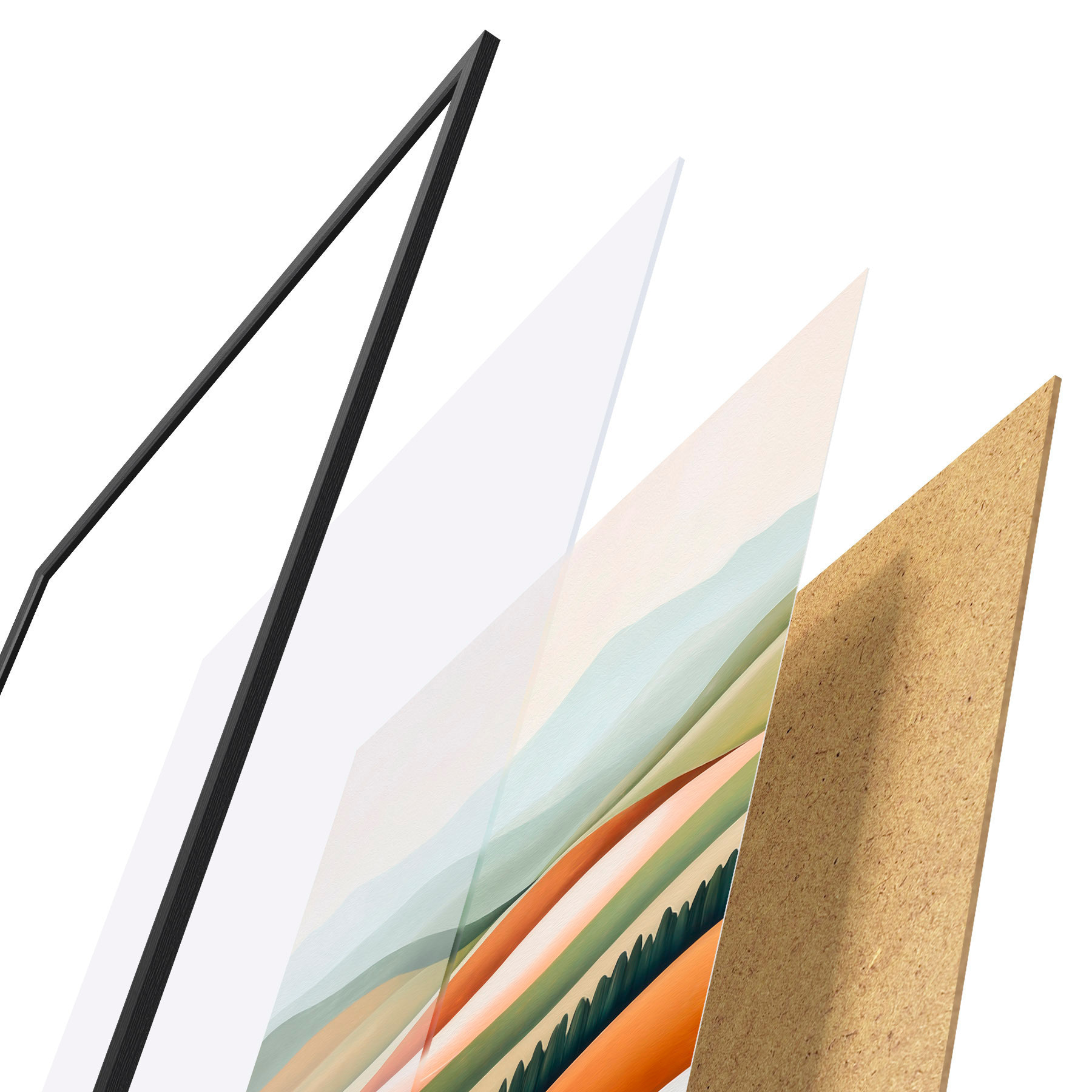Poster Farbenfrohe Hügel f51056