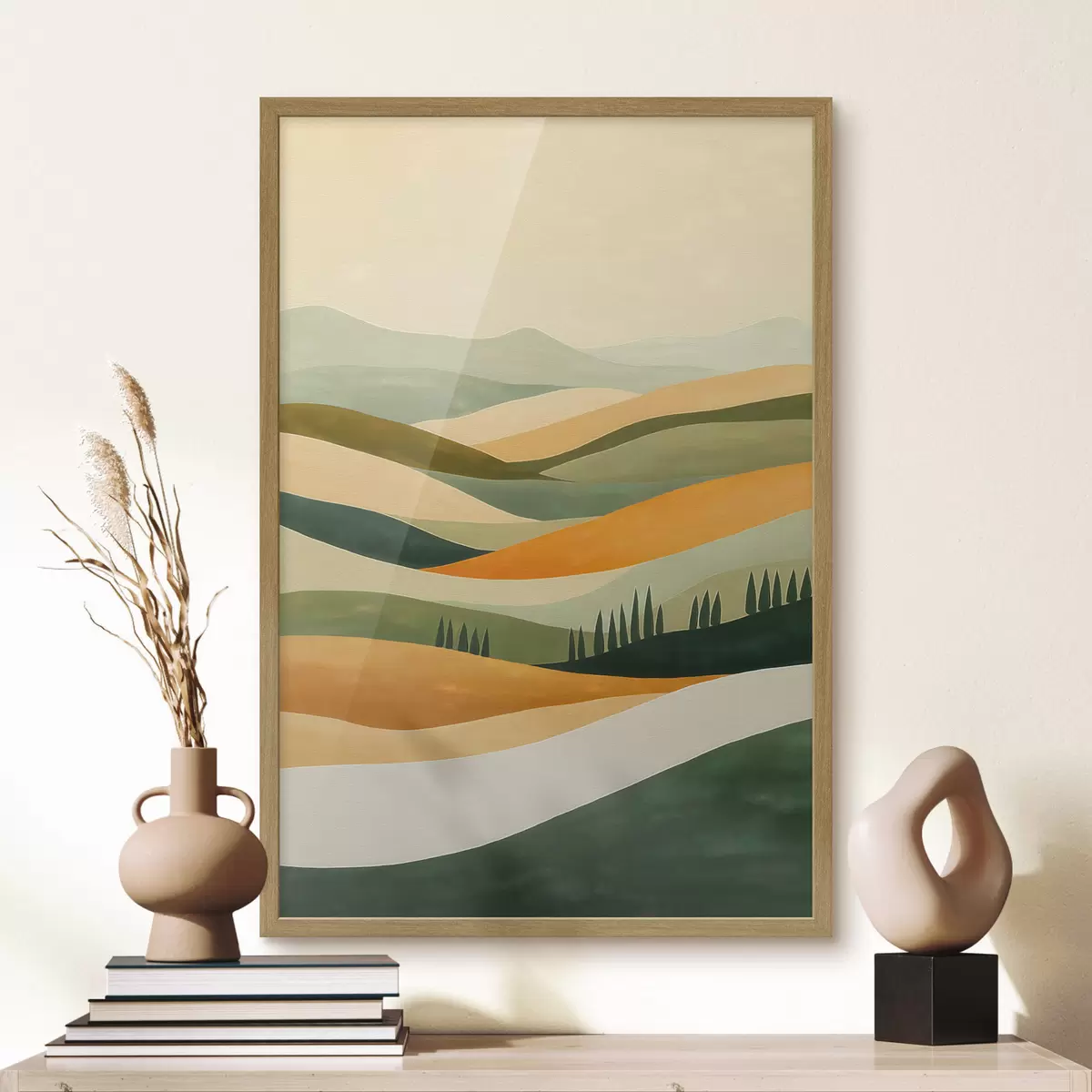 Poster Farbenfrohe Hügel f51057