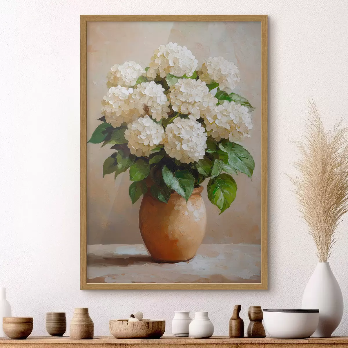 Poster Weiße Hortensien f51062