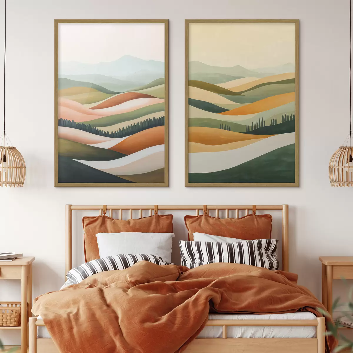 Poster Abstrakte, farbenfrohe Berge d31081