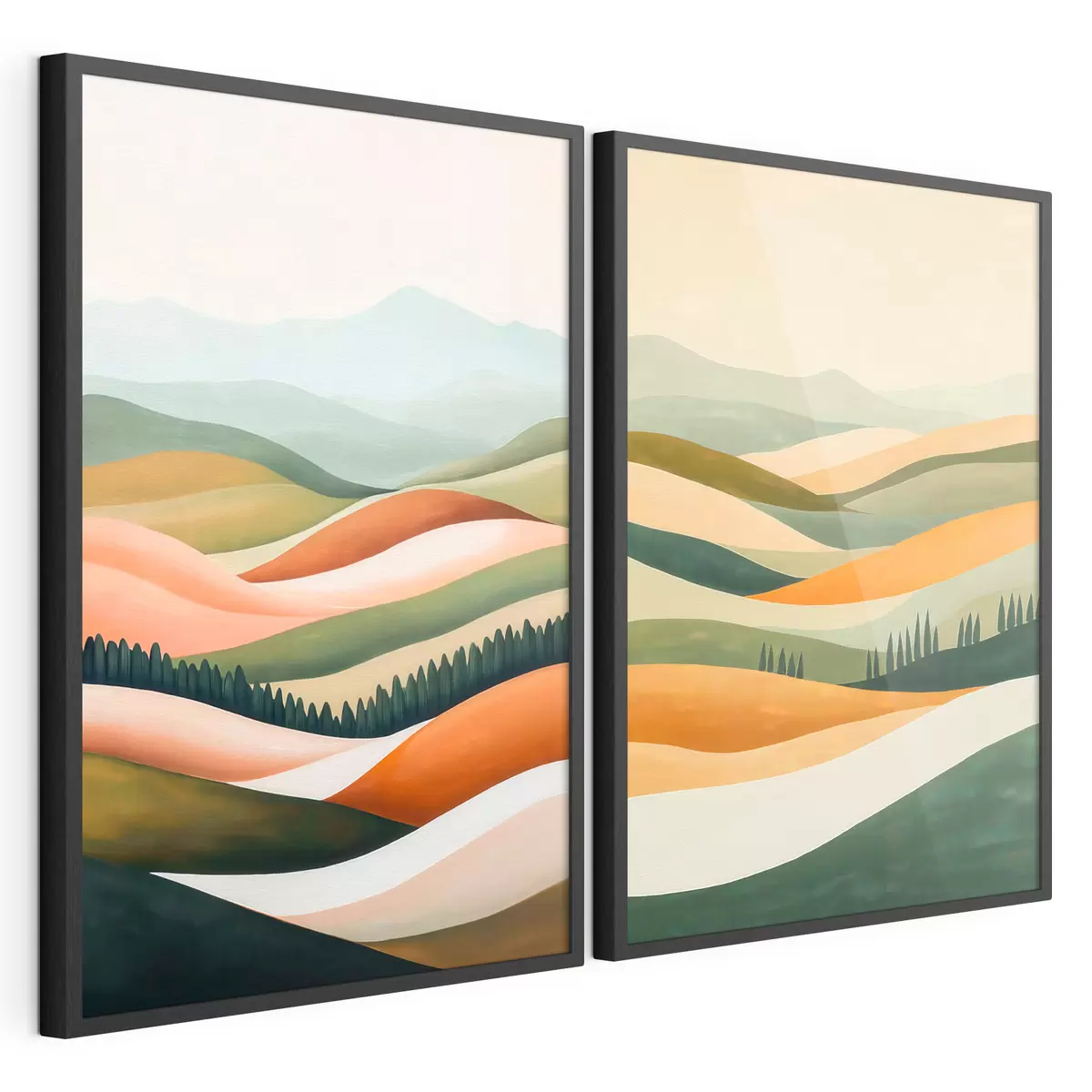 Poster Abstrakte, farbenfrohe Berge d31081