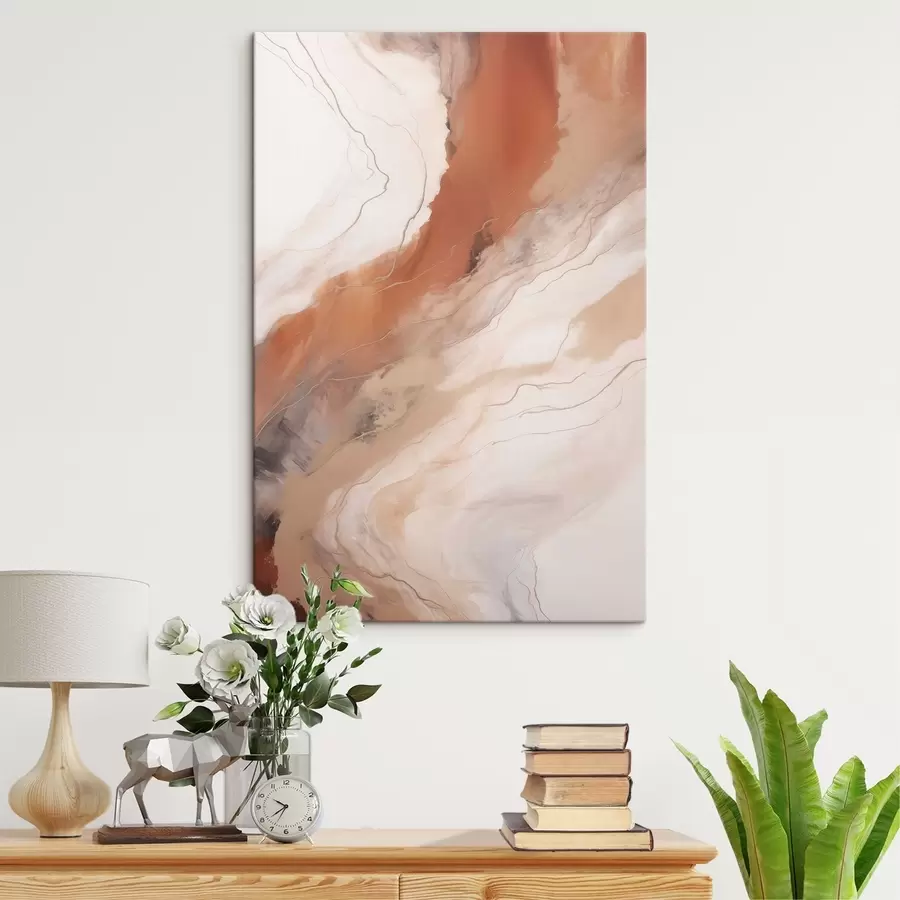 Wandbilder Warme Terrakotta-Wellen in der Fluid-Art s51085