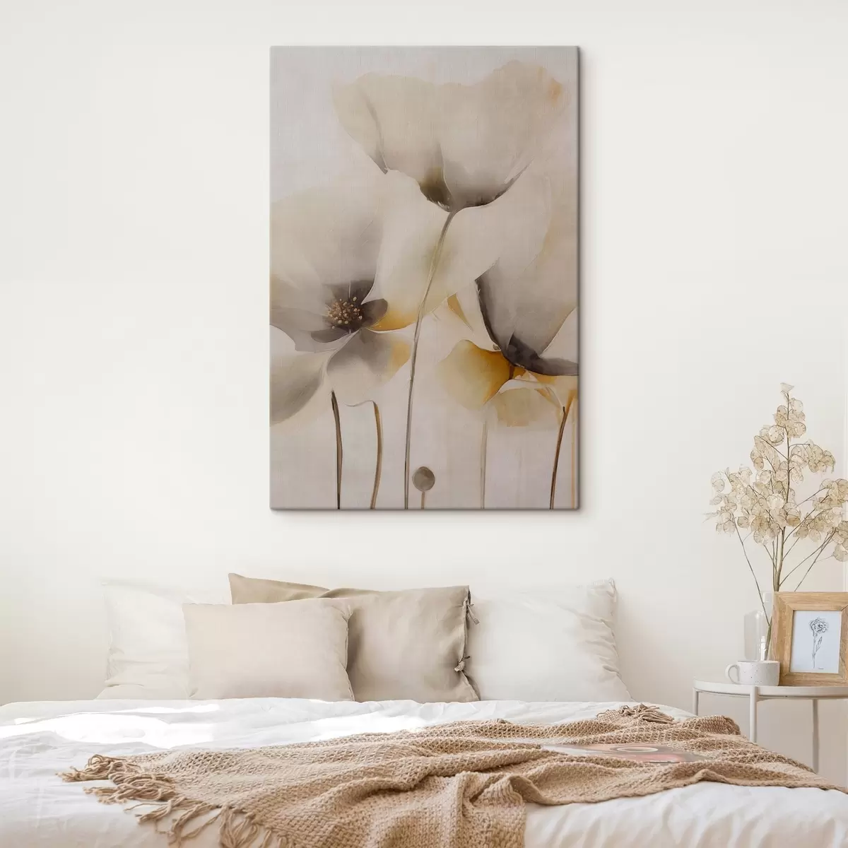 Wandbilder Luftige Mohnblumen in Beige-Tönen s51090