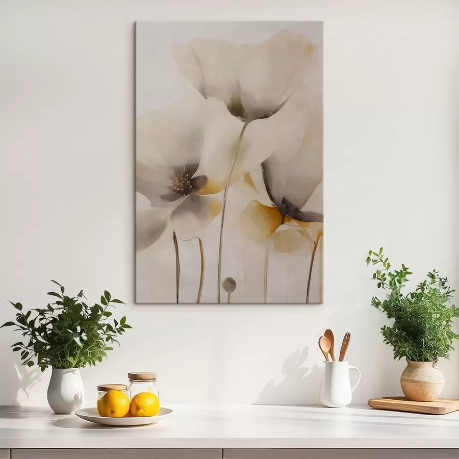 Wandbilder Luftige Mohnblumen in Beige-Tönen s51090