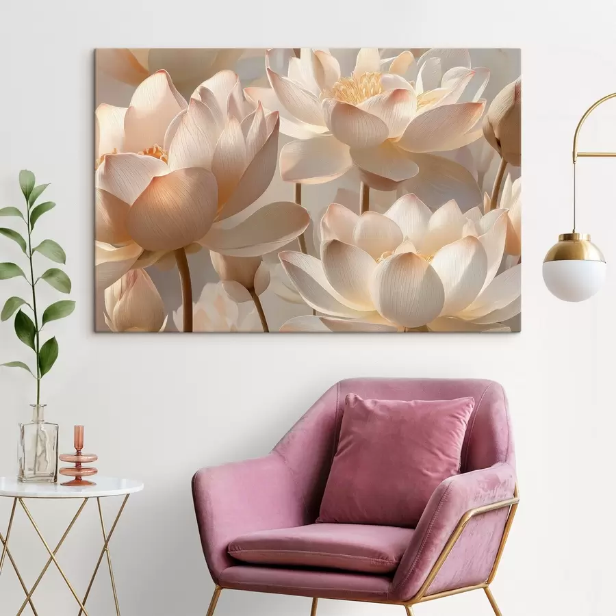 Wandbilder Zarte Seerosen und Lotusblumen s51092