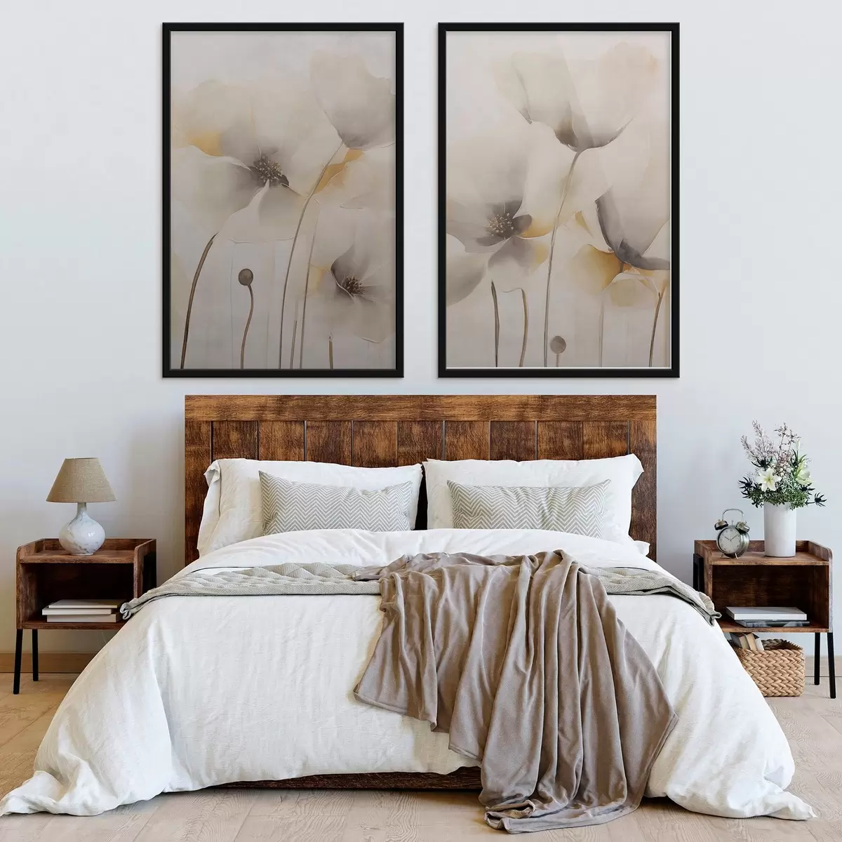 Poster Luftige Mohnblumen in Pastelltönen d31090