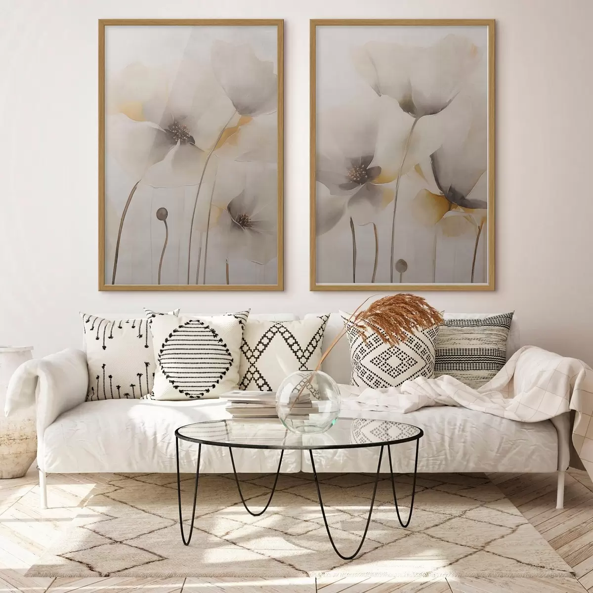 Poster Luftige Mohnblumen in Pastelltönen d31090