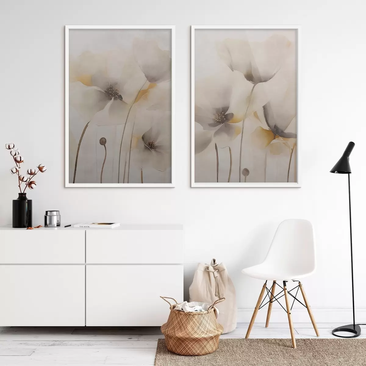Poster Luftige Mohnblumen in Pastelltönen d31090