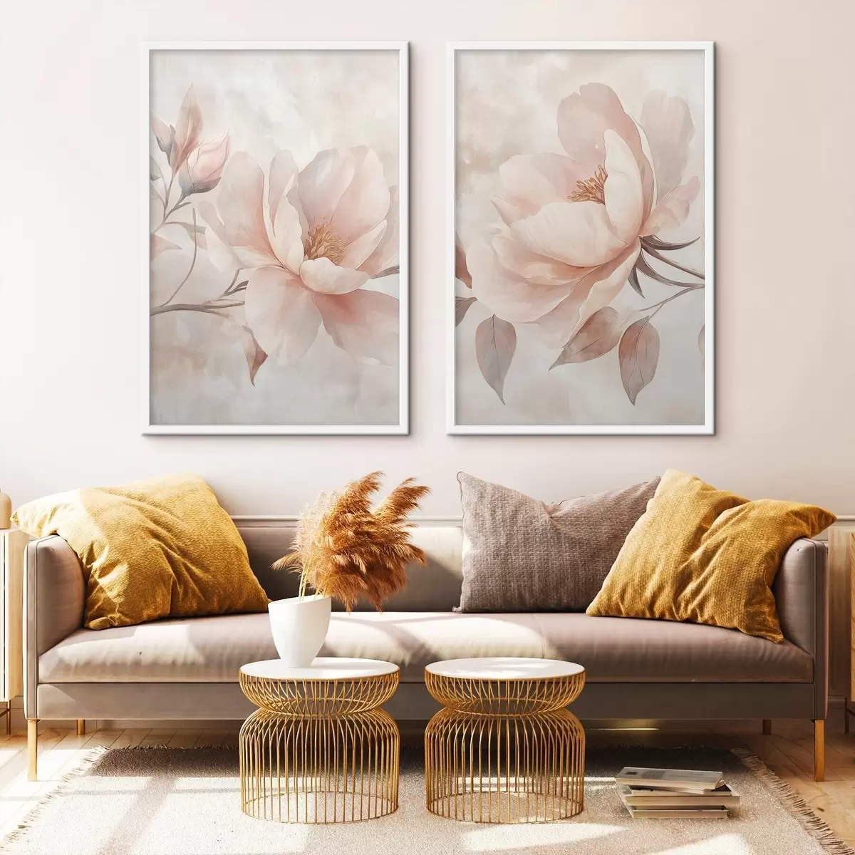 Poster Pfeifblumen in Aquarellpulver d31091