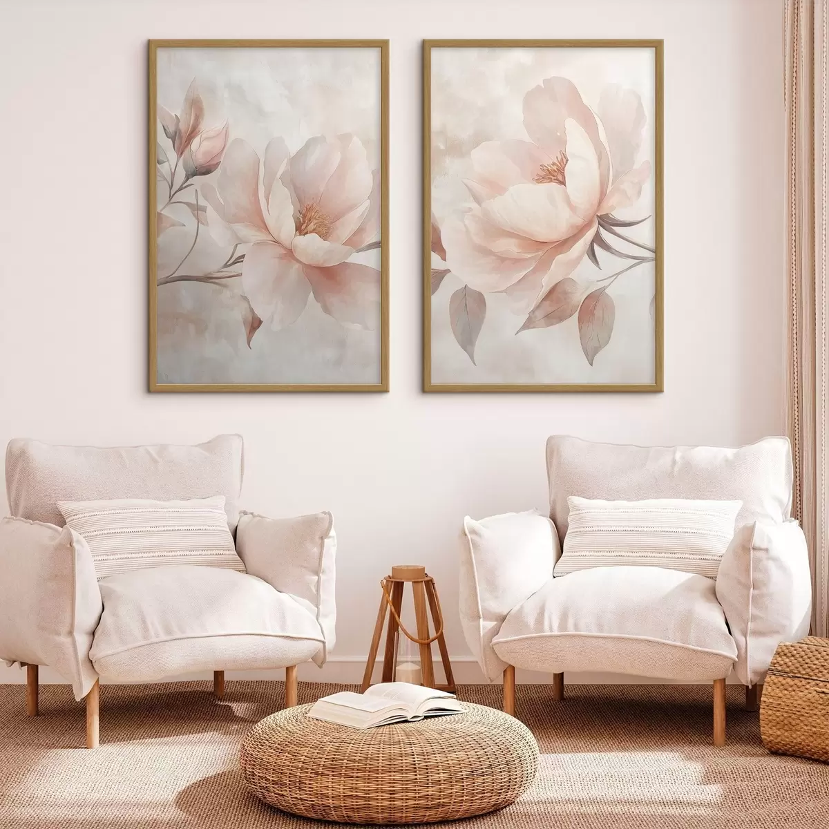 Poster Pfeifblumen in Aquarellpulver d31091