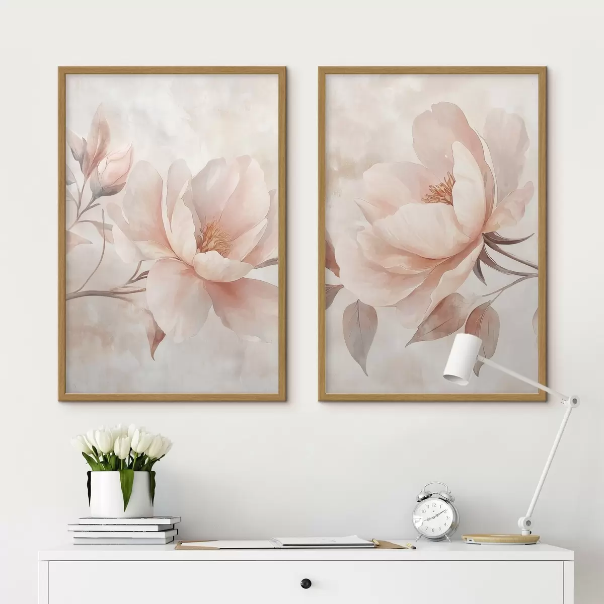 Poster Pfeifblumen in Aquarellpulver d31091