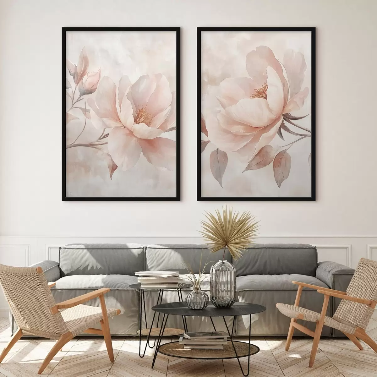 Poster Pfeifblumen in Aquarellpulver d31091