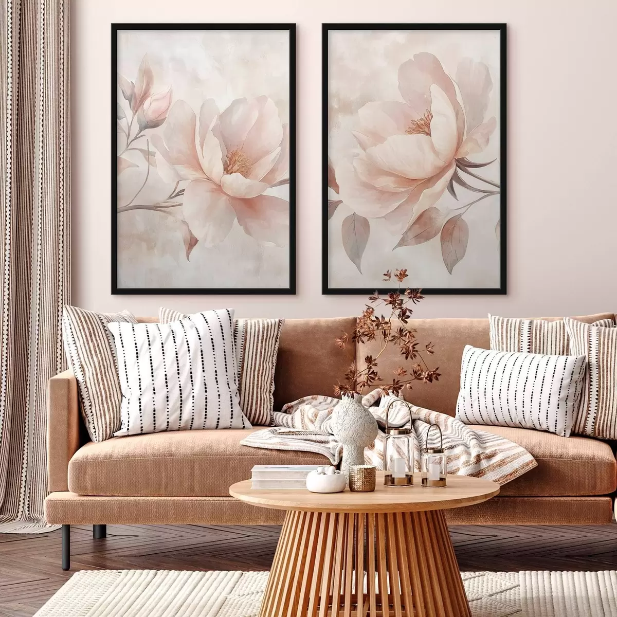 Poster Pfeifblumen in Aquarellpulver d31091