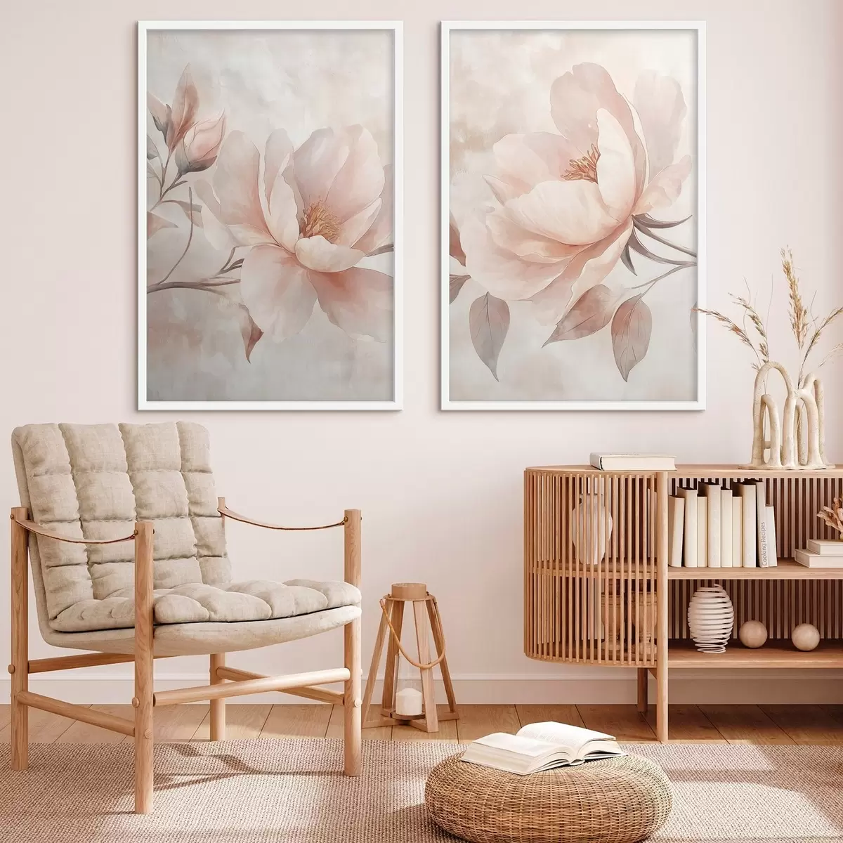 Poster Pfeifblumen in Aquarellpulver d31091