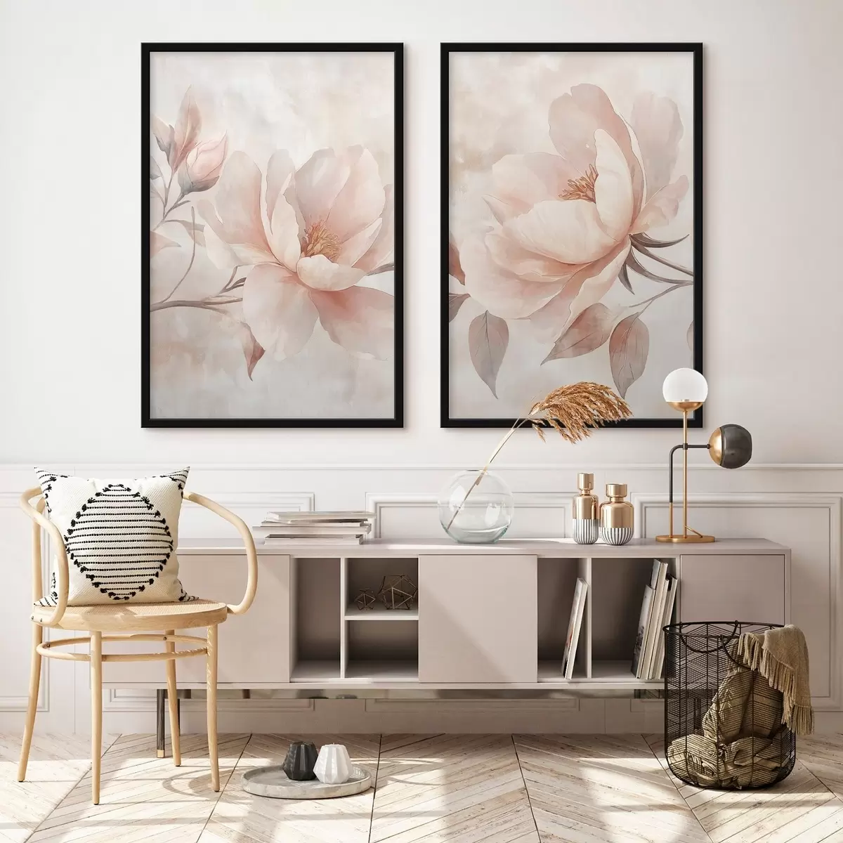 Poster Pfeifblumen in Aquarellpulver d31091