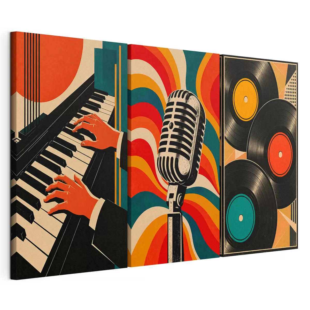 Wandbilder Musikalische Elemente in leuchtenden Farben m31115