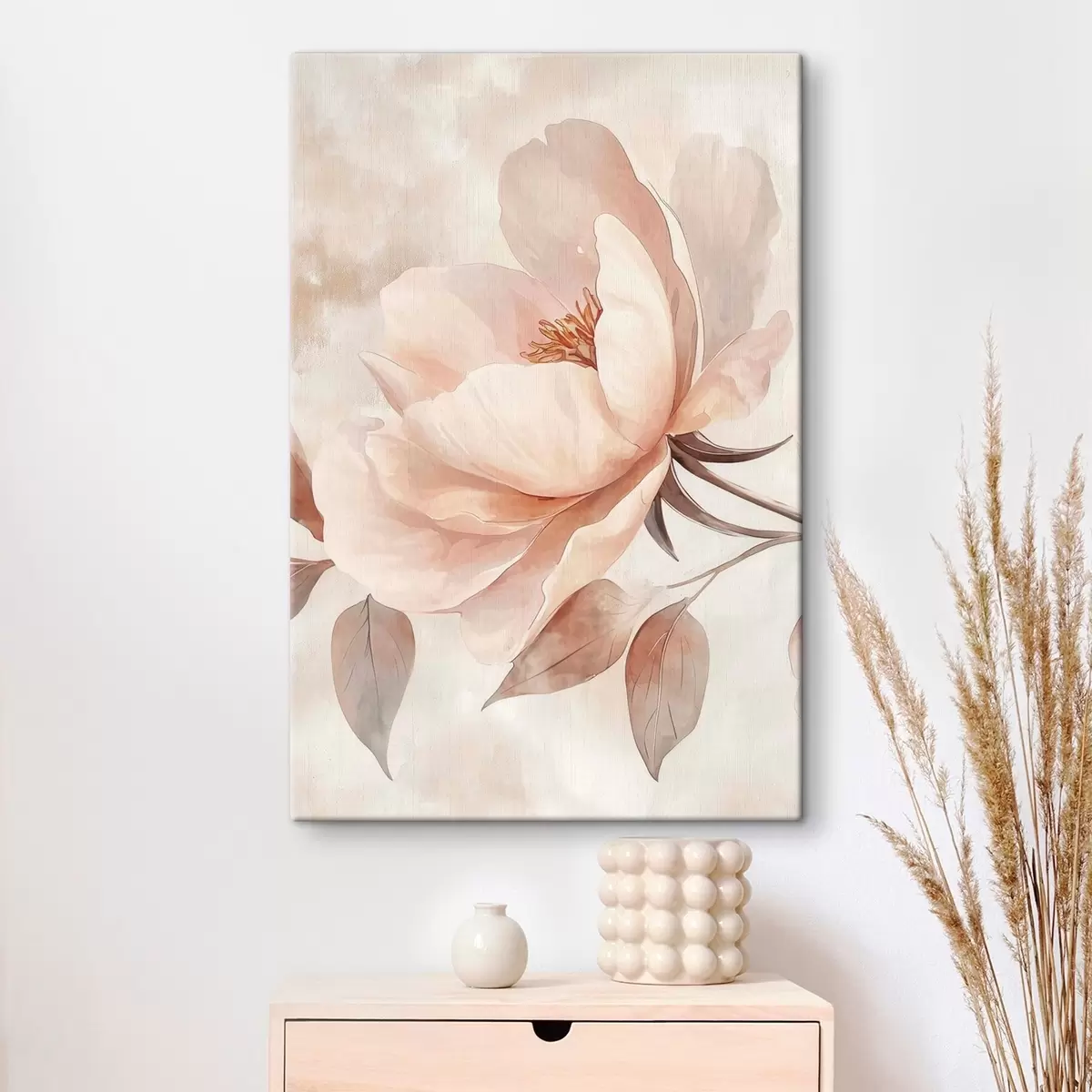 Wandbilder Rosa-beige Blume in Aquarelltechnik s51098