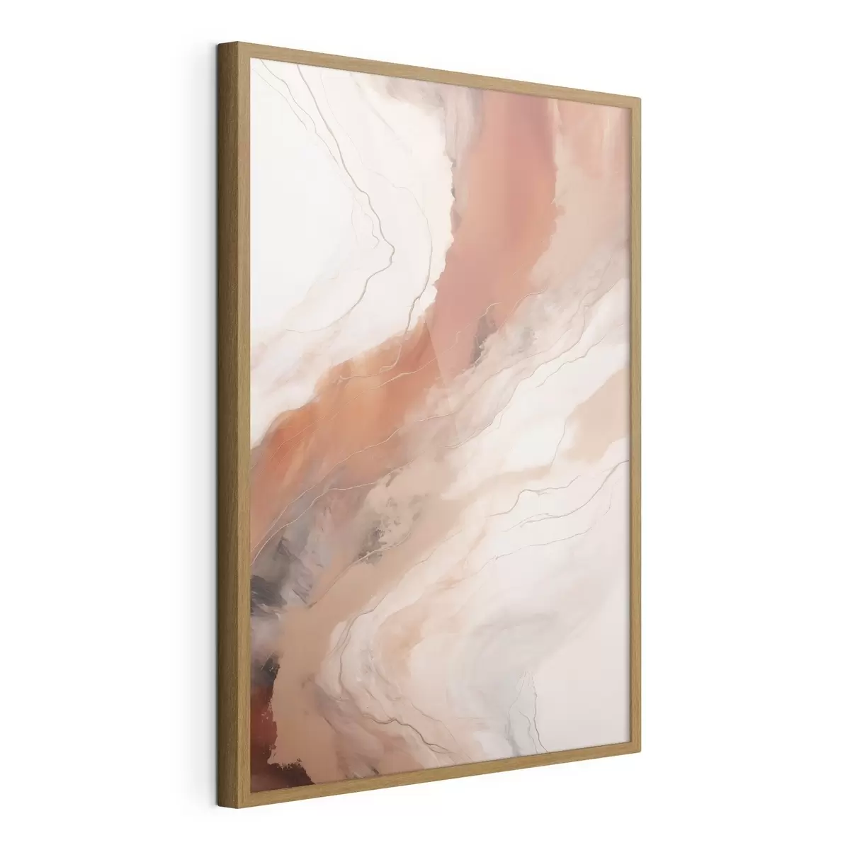 Poster Warme Terrakotta-Wellen in der Fluid-Art f51085