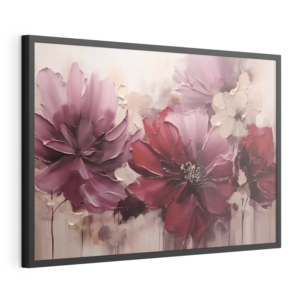 Poster Sattes Burgunderrot und pudrige Dahlien f51086
