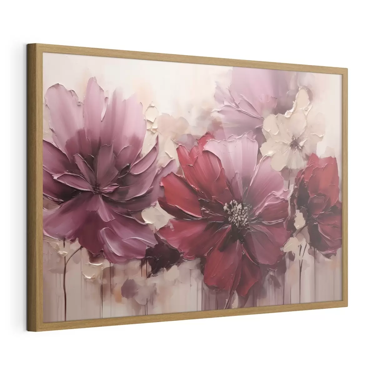 Poster Sattes Burgunderrot und pudrige Dahlien f51086