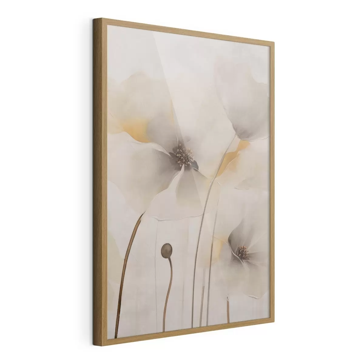 Poster Zarte Mohnblumen an schlanken Stielen f51089