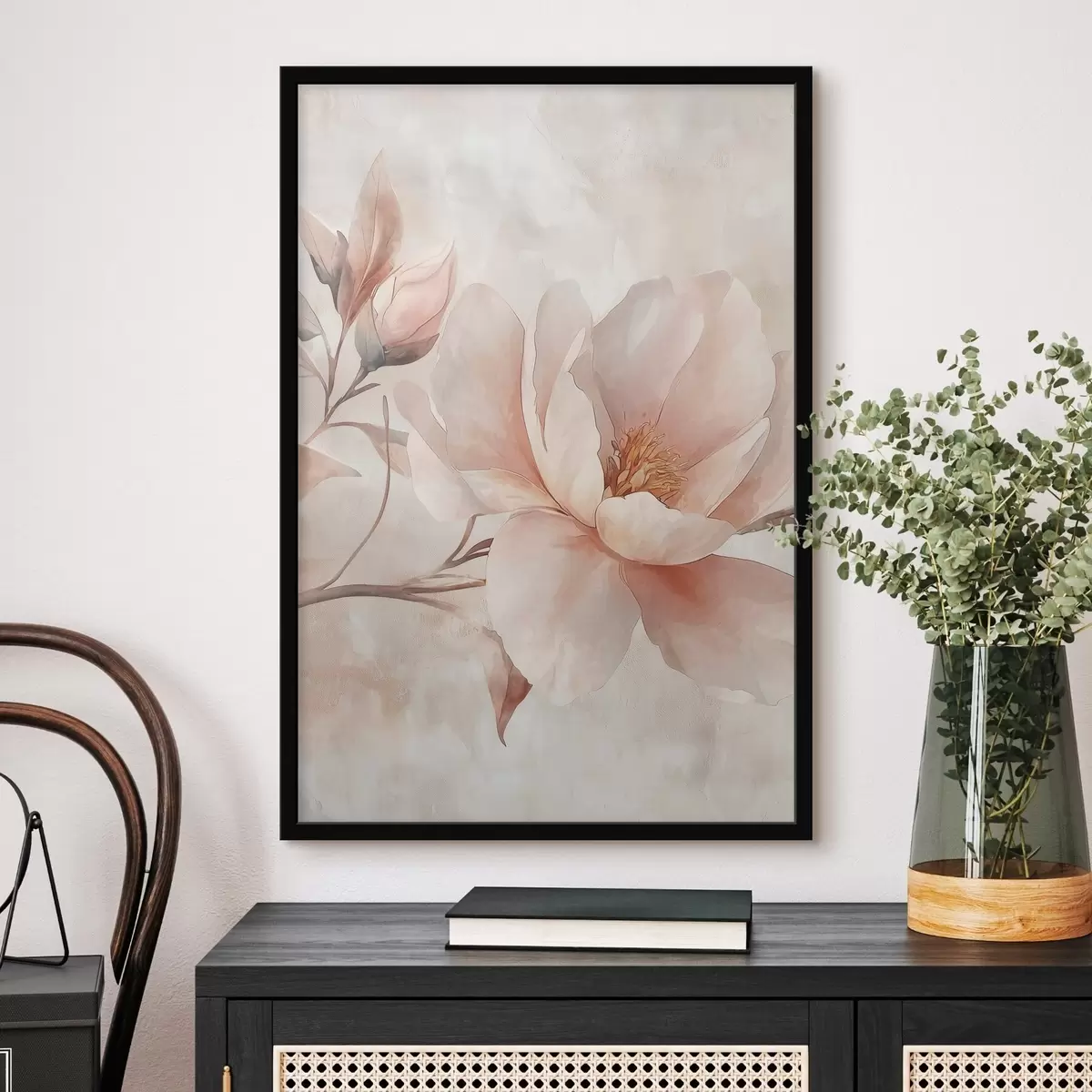 Poster Pudrige Pfingstrose mit Knospe f51097