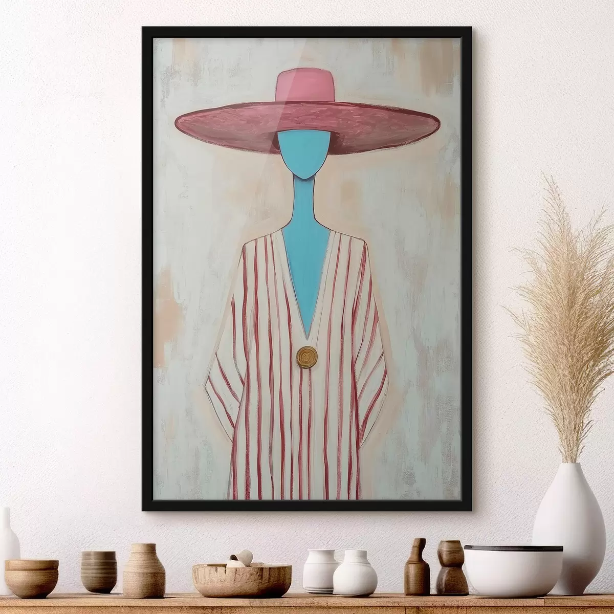 Poster Gemälde mit einer abstrakten weiblichen Figur f51152