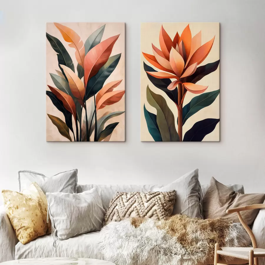 Wandbilder Abstrakte Blumen und Blätter m31105