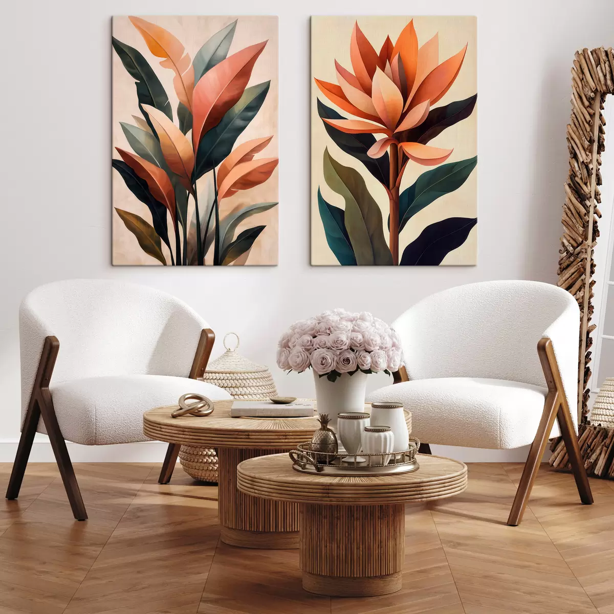 Wandbilder Abstrakte Blumen und Blätter m31105