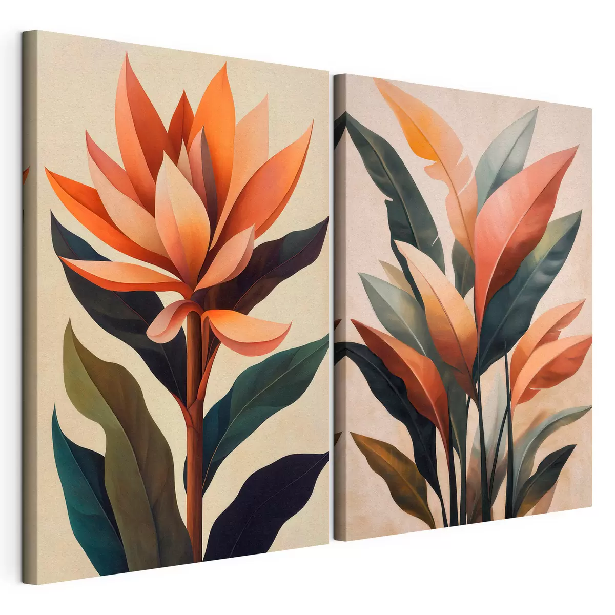 Poster Abstrakte Blumen und Blätter d31105
