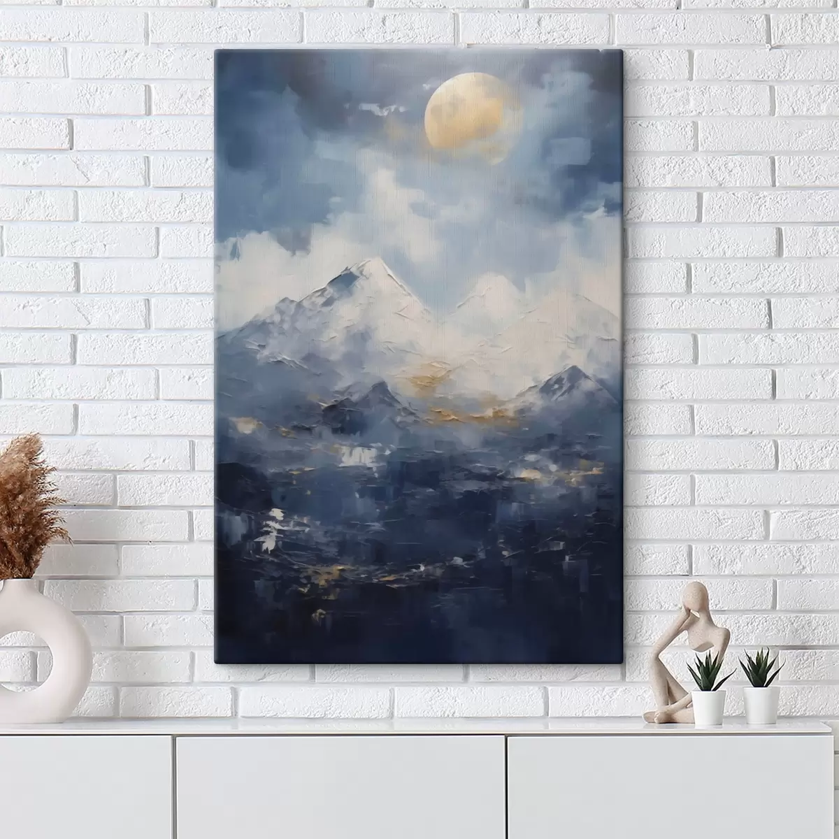 Wandbilder Nächtliche Berglandschaft, Nachbildung eines Gemäldes s51165