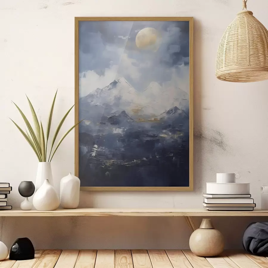 Fototapete Nächtliche Berglandschaft, Nachbildung eines Gemäldes f51165