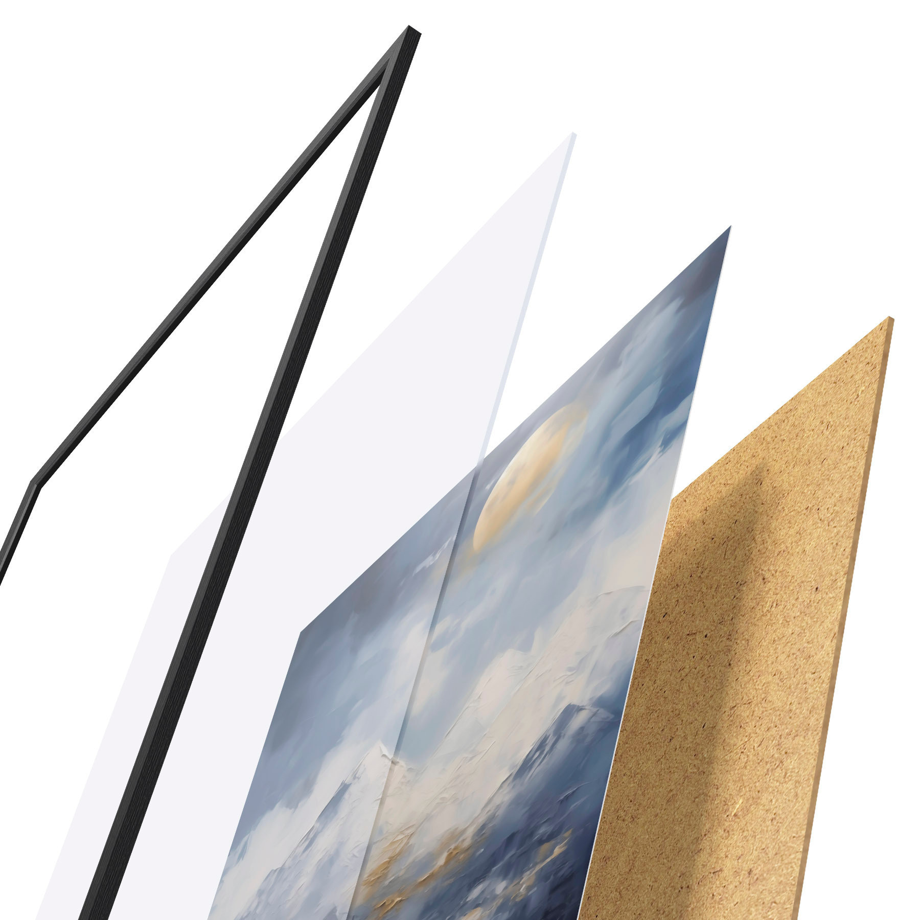 Poster Nächtliche Berglandschaft, Nachbildung eines Gemäldes f51165