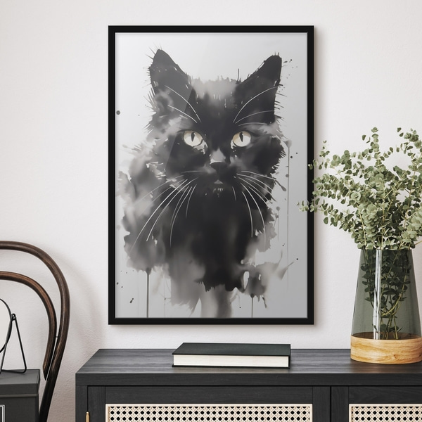 Poster Porträt einer Katze, Nachbildung eines Gemäldes, Poster Einzigartig, f51169bk : Uwalls