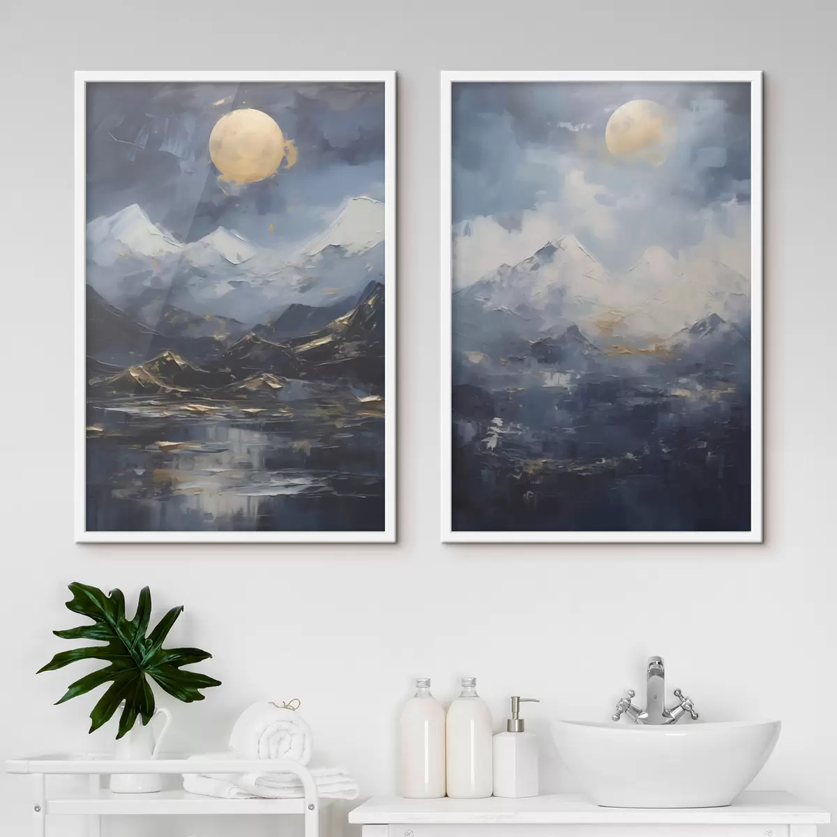 Poster Berglandschaft, Nachbildung eines Gemäldes d31108