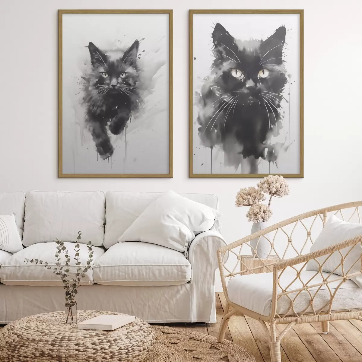 Poster Katze, Nachbildung eines Gemäldes d31110