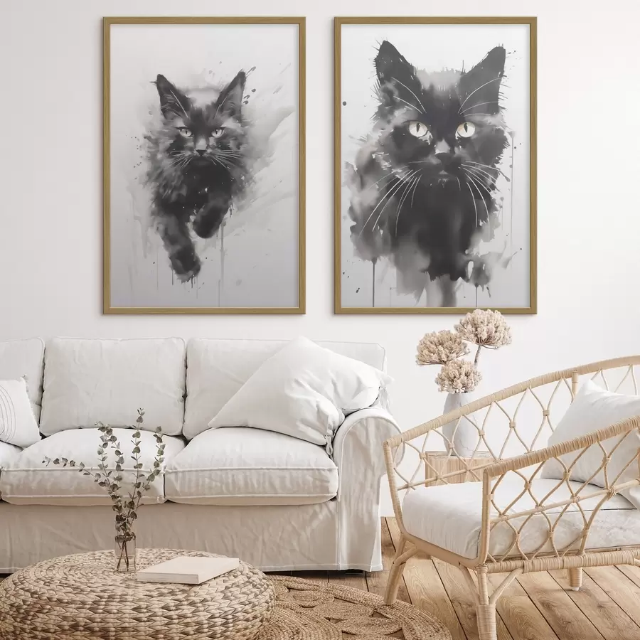 Fototapete Katze, Nachbildung eines Gemäldes d31110