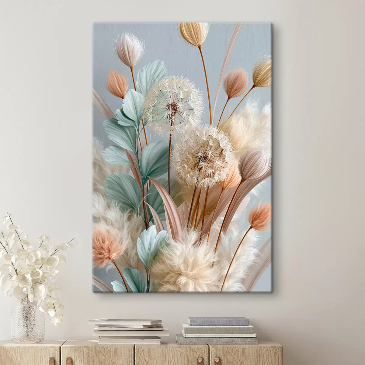 Wandbilder Zarte Löwenzahnblüten und Wildblumen s51182