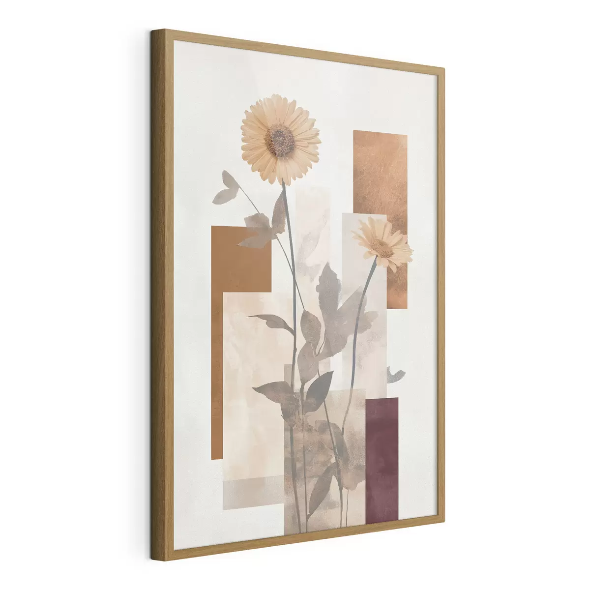 Poster Blumen und geometrische Formen f51179