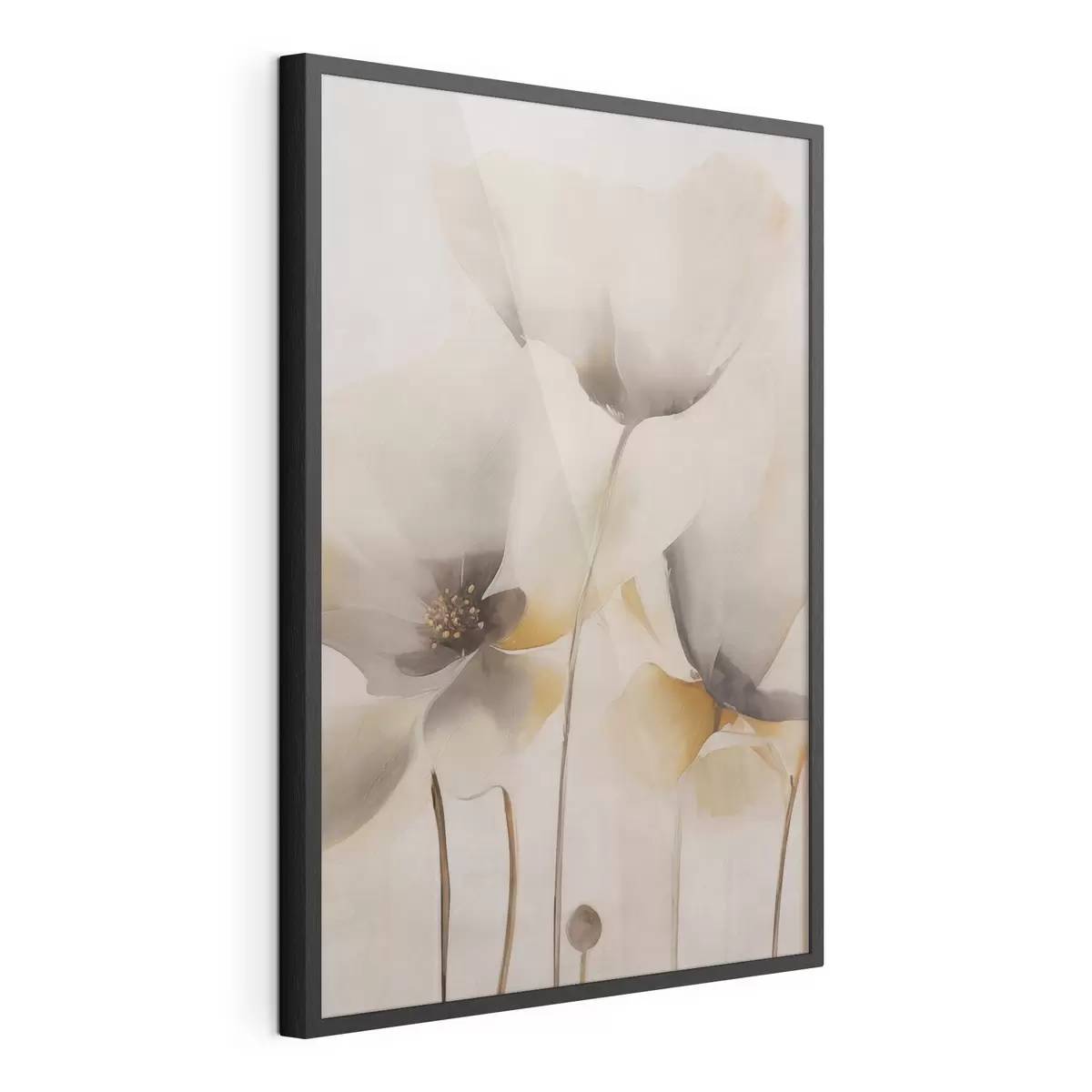 Poster Luftige Mohnblumen in Beige-Tönen f51090