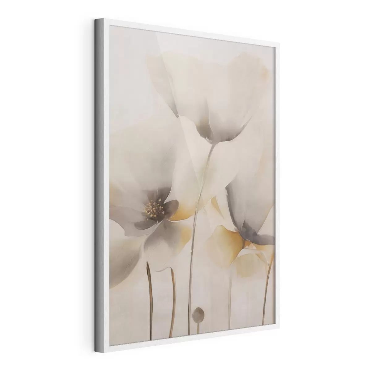 Poster Luftige Mohnblumen in Beige-Tönen f51090