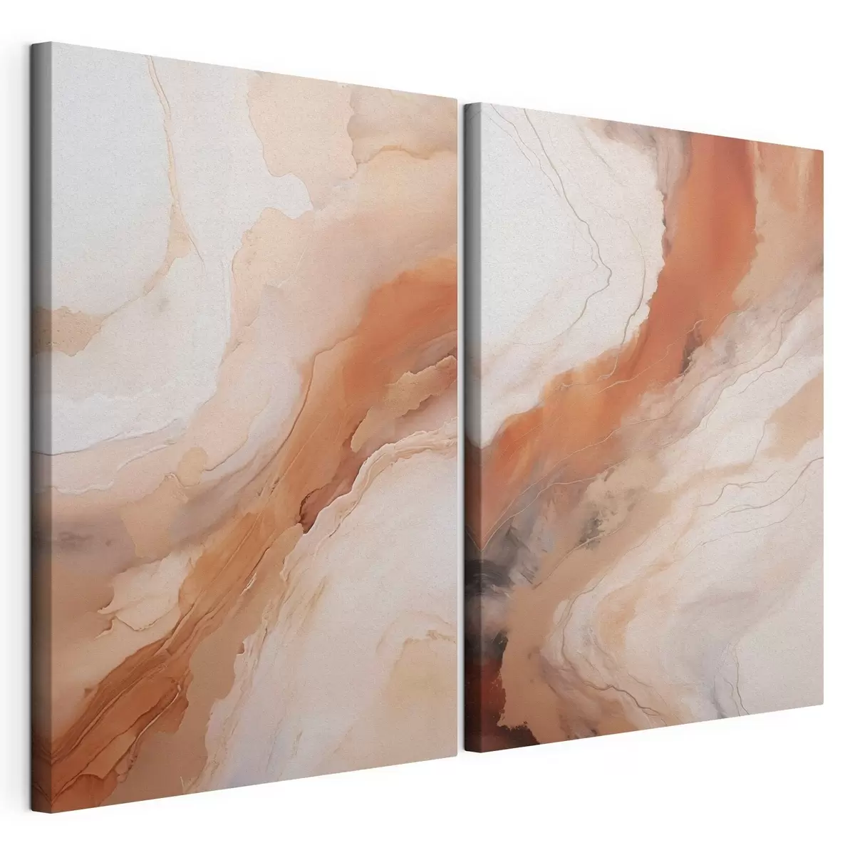 Wandbilder Flüssige Kunstschichten in Beige und Terrakotta m31089